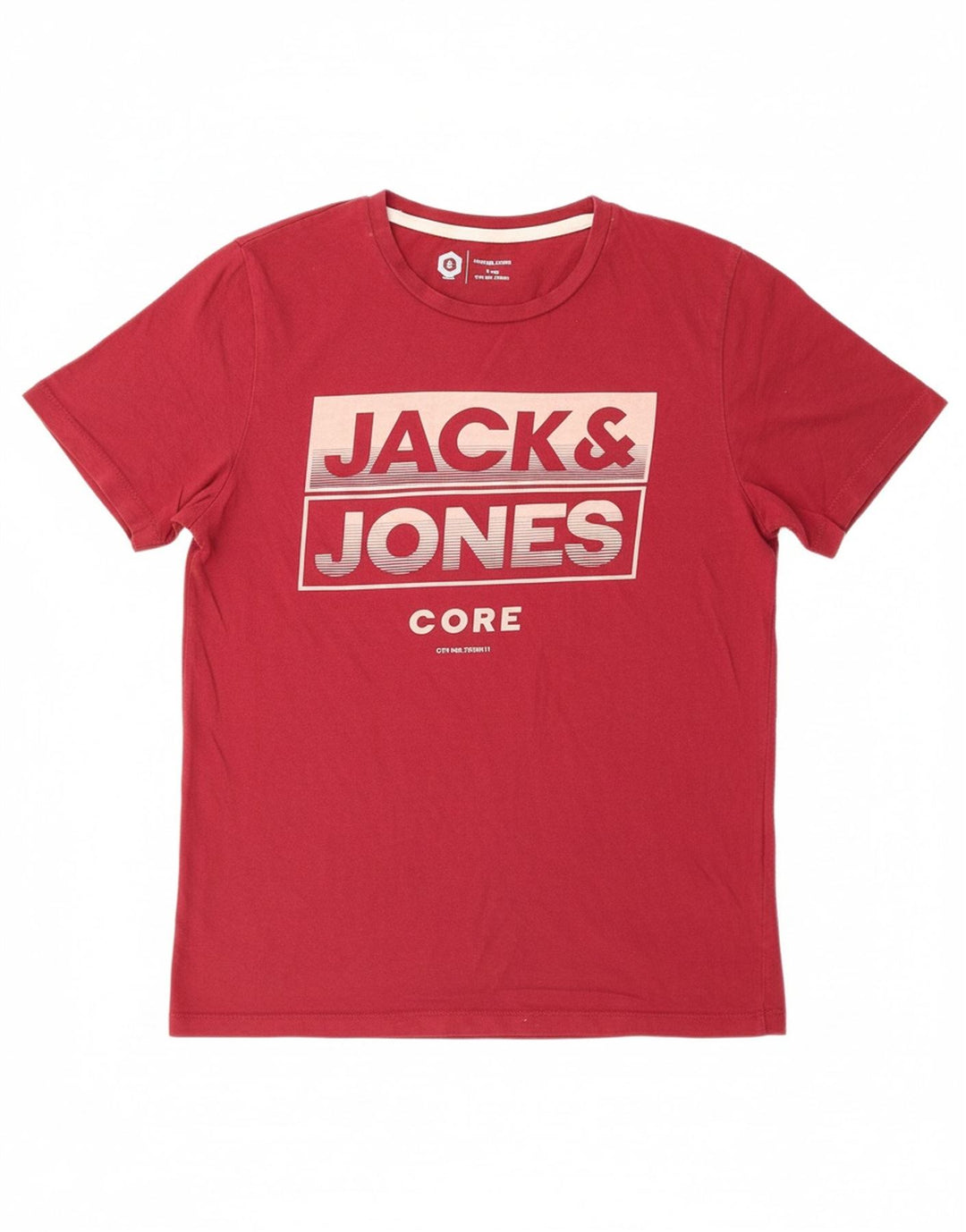 JACK & JONES Camiseta masculina Core Graphic Top Médio Algodão Vermelho