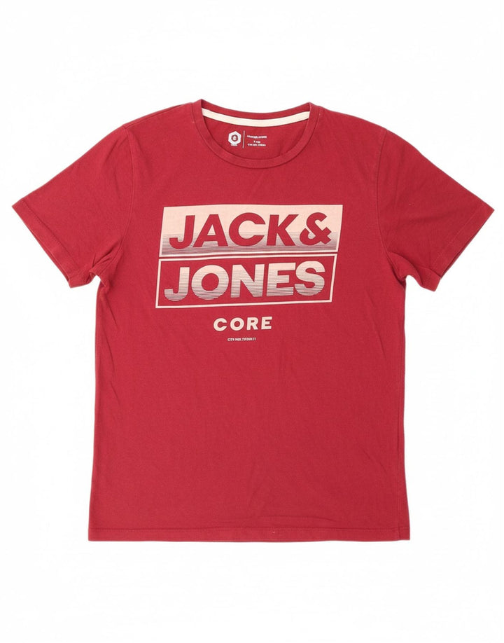 JACK & JONES Camiseta masculina Core Graphic Top Médio Algodão Vermelho