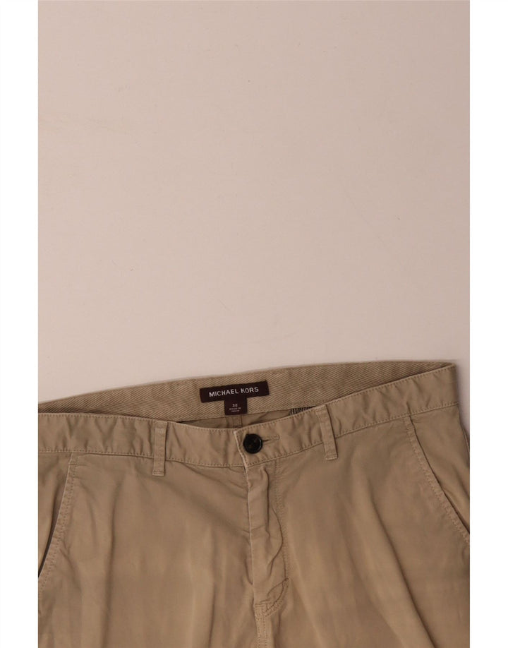 MICHAEL KORS Mens Chino Shorts W30 Algodão Bege Médio