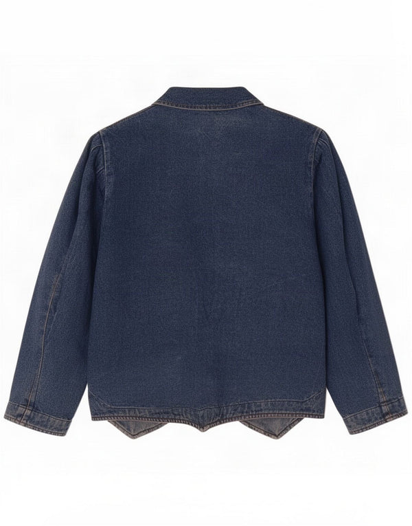 Jaqueta blazer jeans feminina vintage grande de 1 botão IT 42 Azul médio