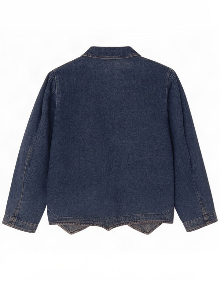 Jaqueta blazer jeans feminina vintage grande de 1 botão IT 42 Azul médio