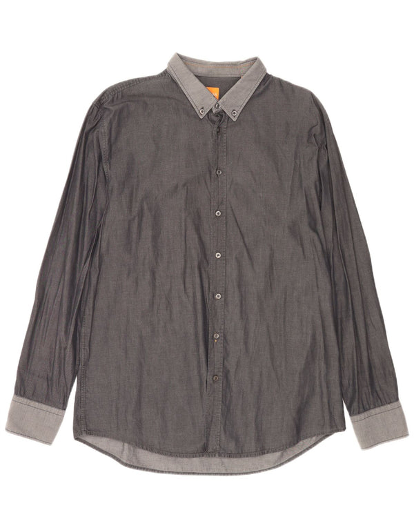 Hugo Boss Mens Slim Fit Shirt 2XL Grey
