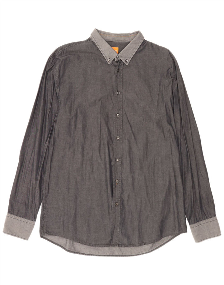 Camisa Slim Fit Masculina Hugo Boss 2XL Cinza