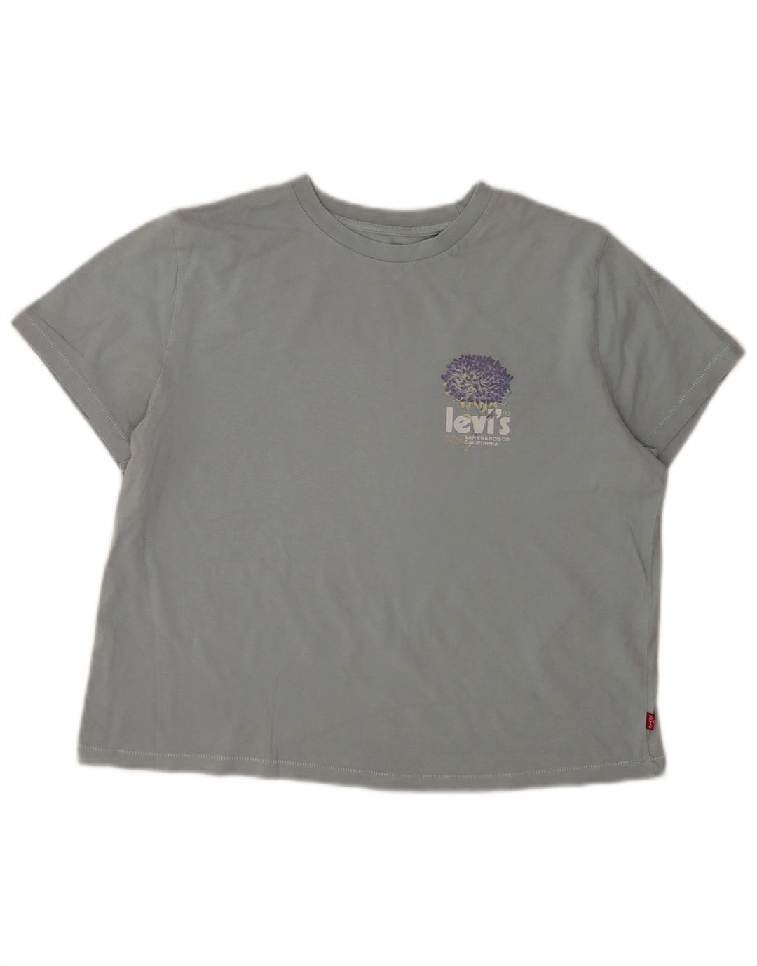 Camiseta feminina Levi's Crop Graphic UK 14 algodão cinza médio