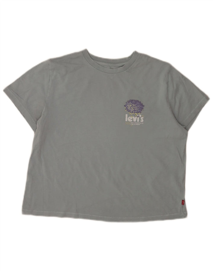 Camiseta feminina Levi's Crop Graphic UK 14 algodão cinza médio