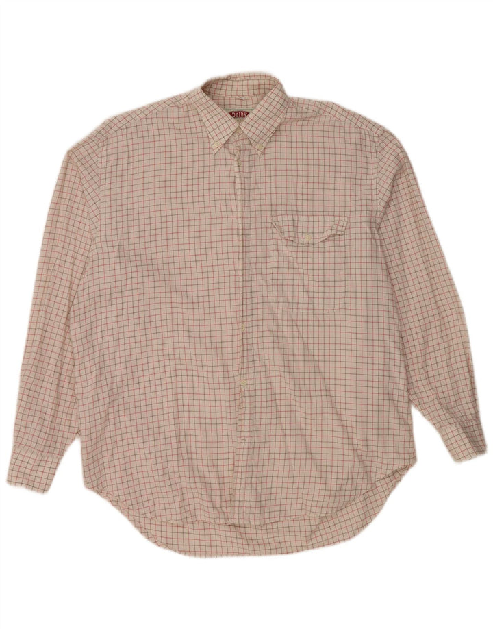 Camisa masculina VINTAGE tamanho 41 grande algodão xadrez branco