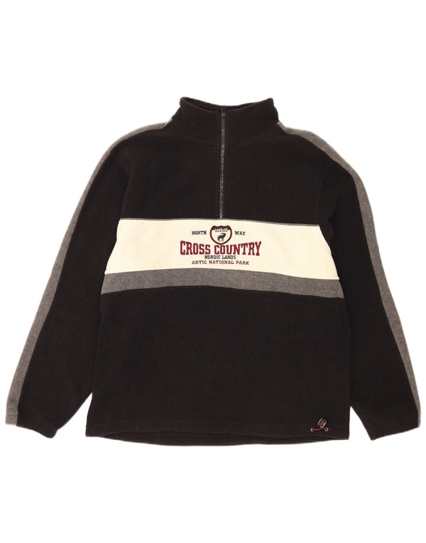 Suéter de lã masculino Barisal com zíper e gola XL preto colorblock poliéster