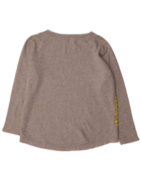 Cos moletom feminino jumper UK 14 algodão geométrico cinza médio