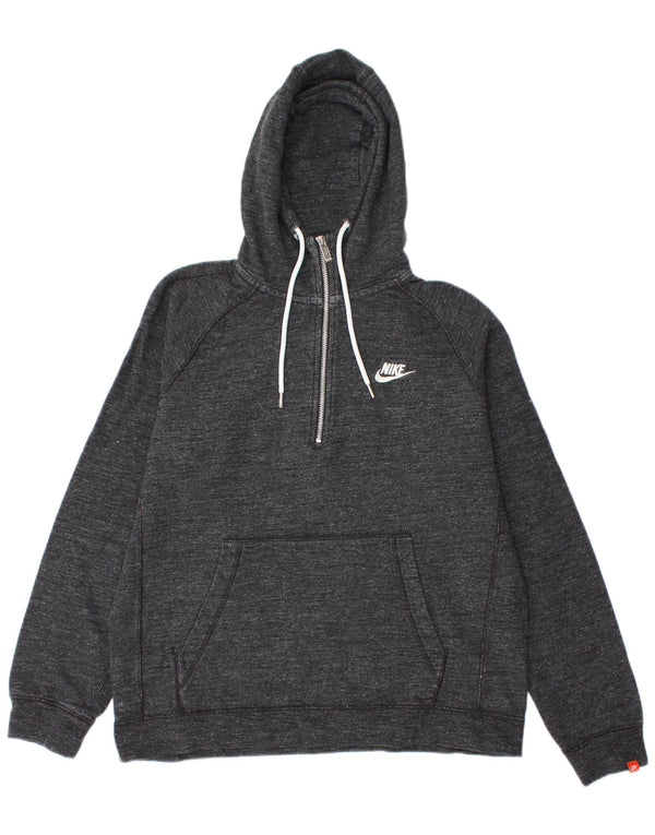 Jumper com capuz feminino Nike com zíper e pescoço grande UK 14 cinza médio manchado