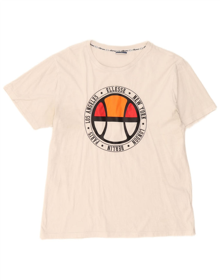 Ellesse Camiseta masculina gráfica Top XL Branco