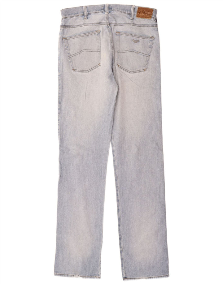 Calça jeans reta feminina Armani W34 L35 azul