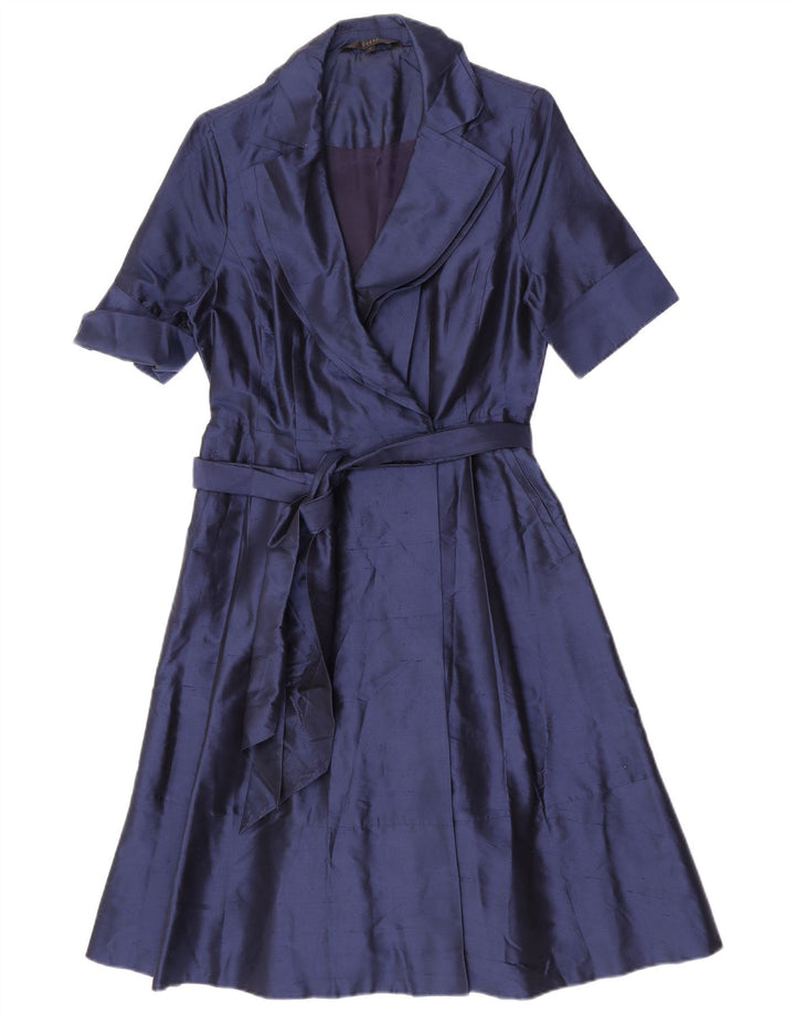 Vestido feminino da Coast UK 12 seda azul marinho médio