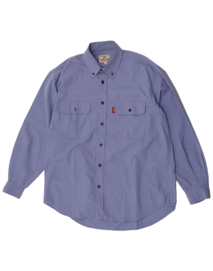 Camisa masculina Vagabond grande algodão azul