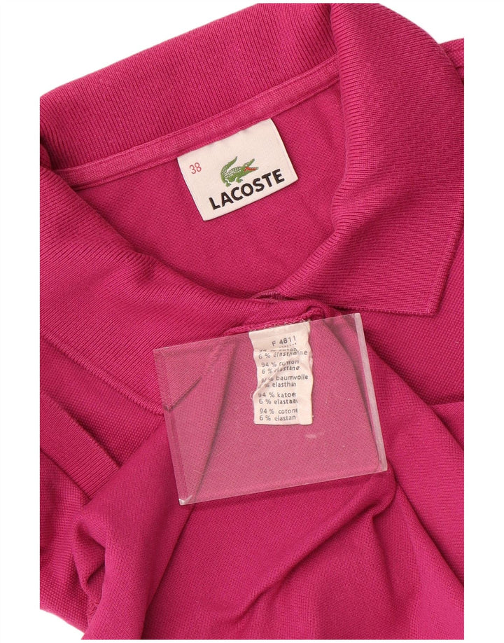 Camisa polo feminina LACOSTE tamanho 38 algodão rosa médio