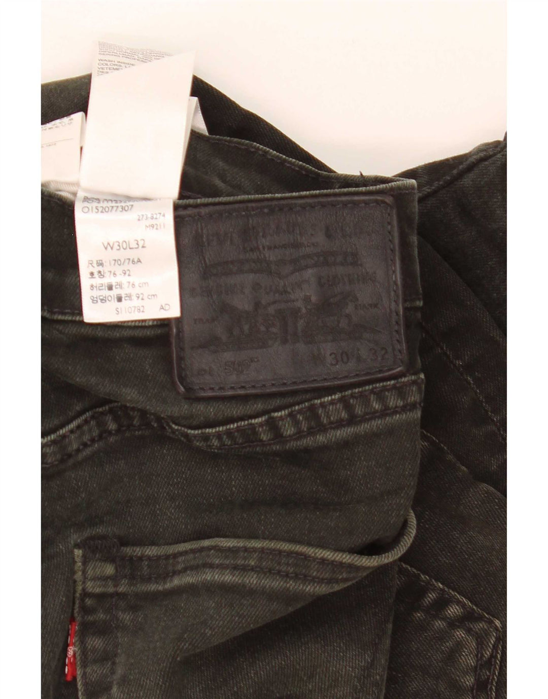 Levi's Masculino 502 Straight Jeans W30 L32 Algodão Preto