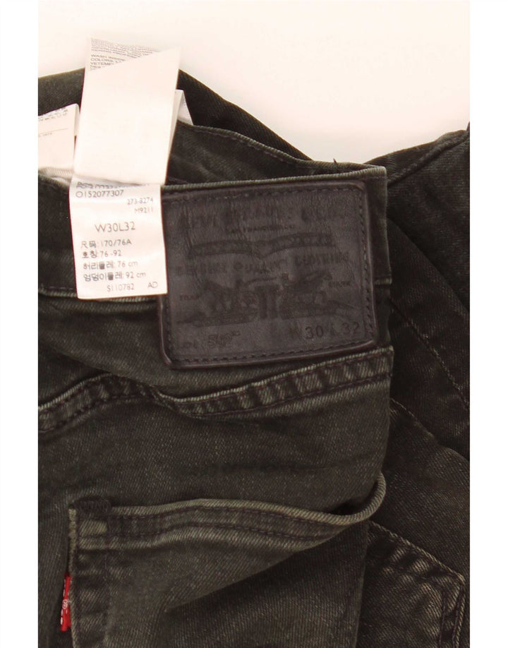 Levi's Masculino 502 Straight Jeans W30 L32 Algodão Preto
