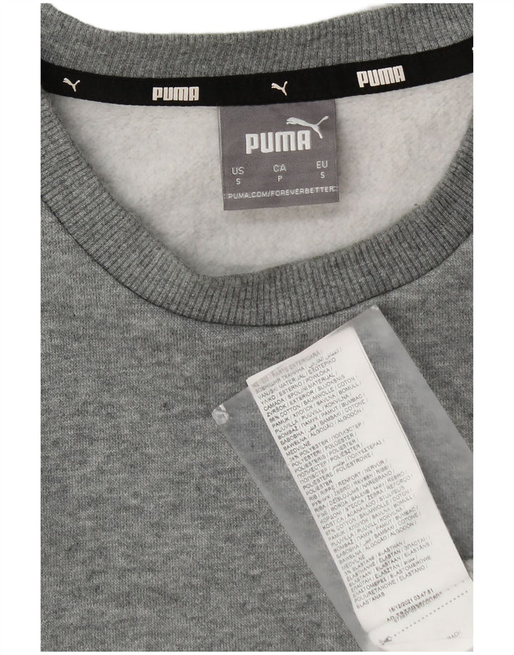 Puma Mens Moletom Jumper Pequeno Algodão Cinza