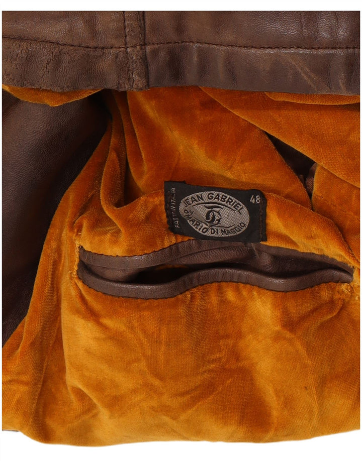 Jaqueta de couro militar feminina Jean Gabriel IT 48 XL marrom