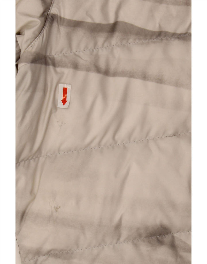 Jaqueta feminina acolchoada com capuz Jack Wolfskin Reino Unido 18 XL cinza tie-dye poliéster