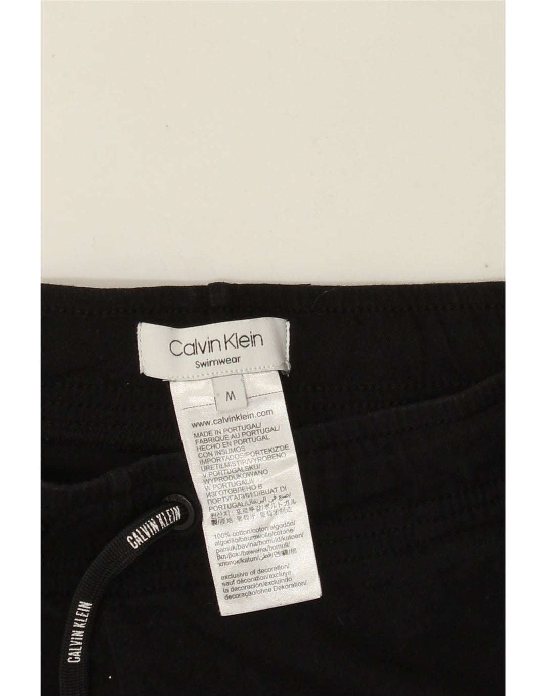 CALVIN KLEIN Shorts de natação masculino gráfico médio algodão preto