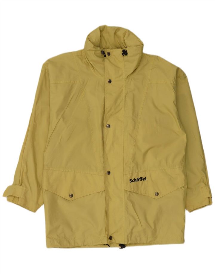 Jaqueta de chuva masculina com capuz e ajuste solto Schoffel poliéster amarelo pequeno Reino Unido 36
