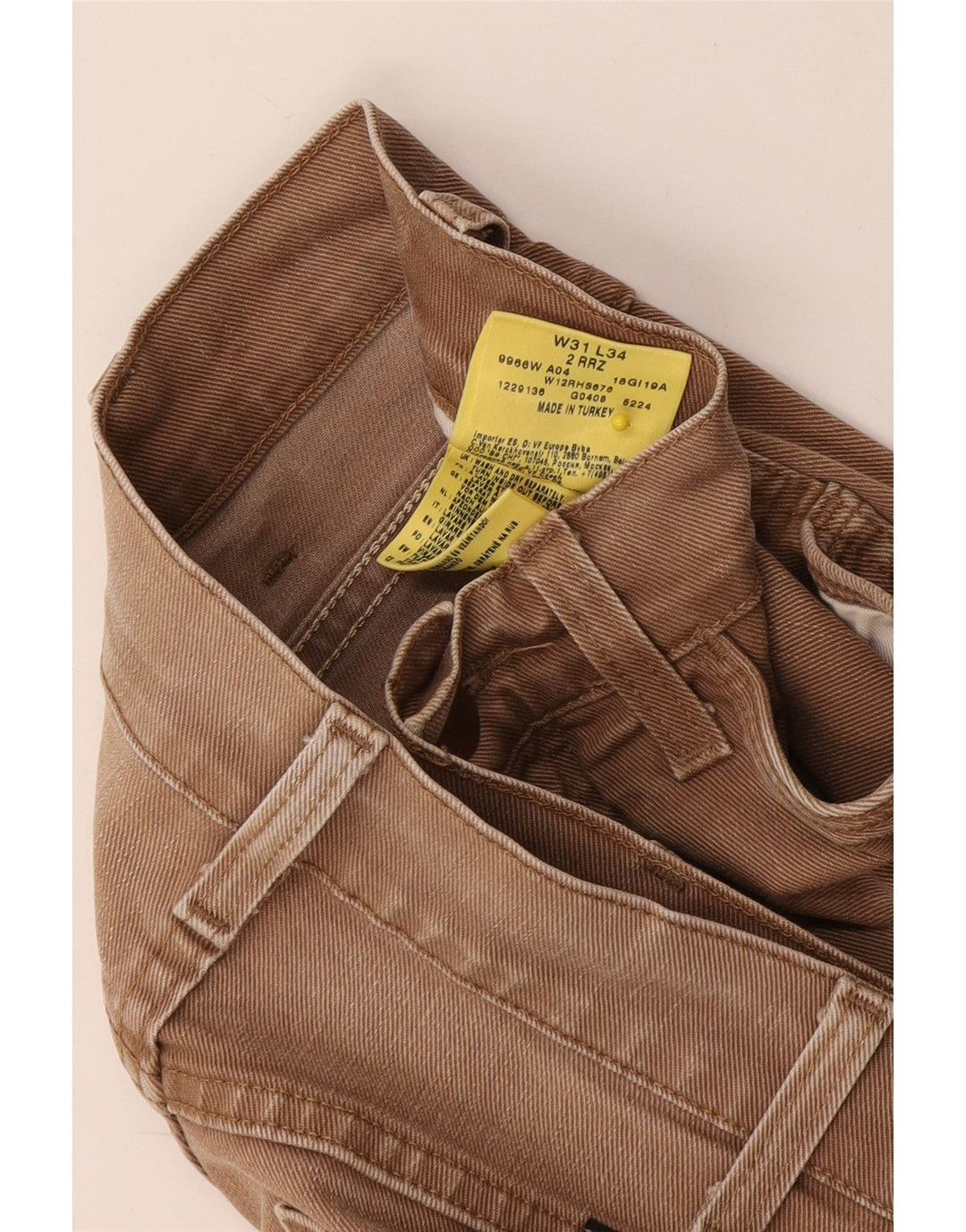 Wrangler Mens Jeans Slim W31 L34 Marrom Algodão