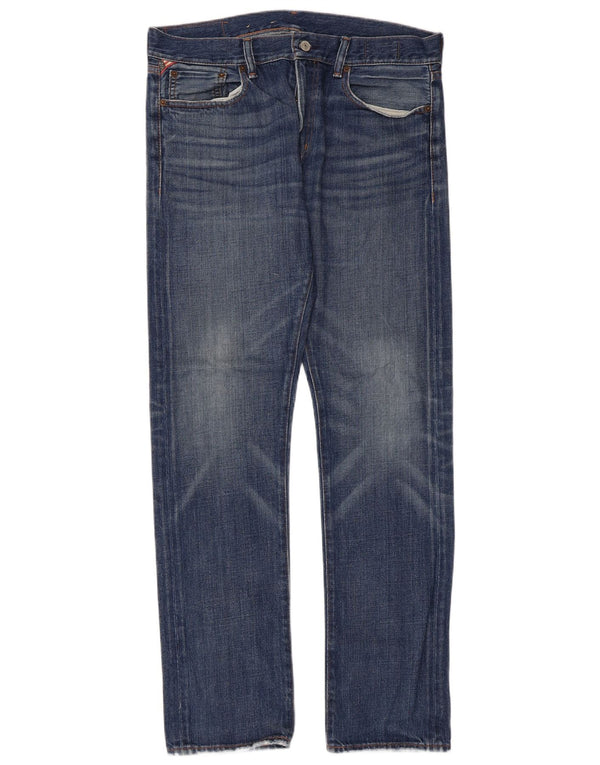 Ralph Lauren Masculino Slim Jeans W34 L34 Azul Algodão