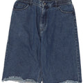 Bermuda jeans masculina barata segunda-feira W29 pequeno algodão azul marinho