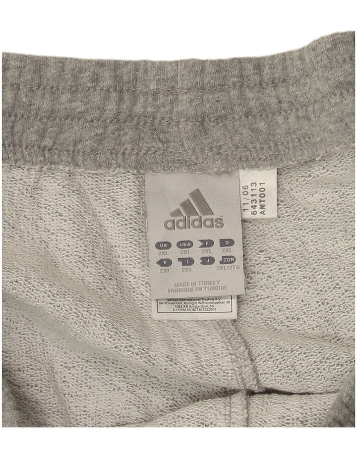 Calça de treino masculina Adidas 2XL algodão manchado cinza