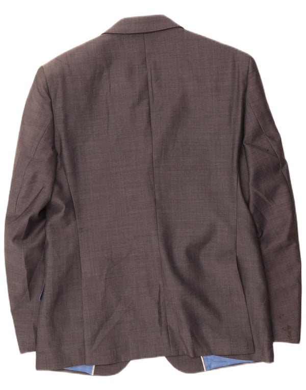 Jaqueta blazer masculina de 2 botões Marks & Spencer Reino Unido 38 lã cinza médio