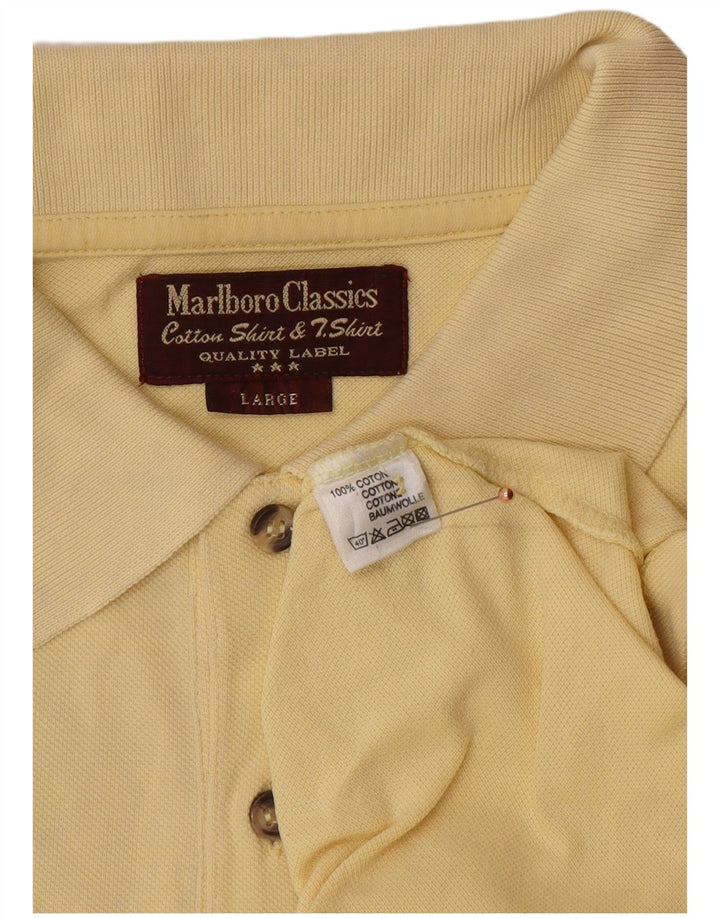 Camisa polo masculina MARLBORO CLASSICS grande algodão amarelo