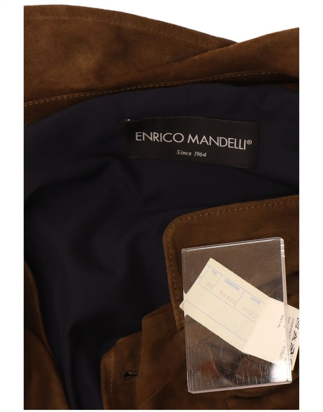 Jaqueta bomber masculina de camurça Enrico Mandelli IT 50 grande couro cáqui clássico