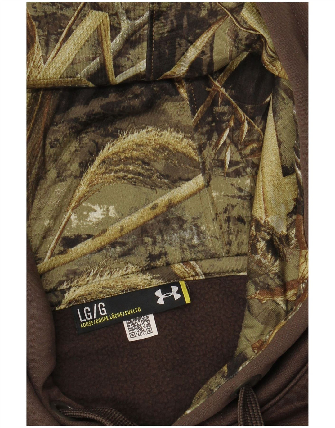 Suéter com capuz gráfico masculino UNDER ARMOUR grande cáqui