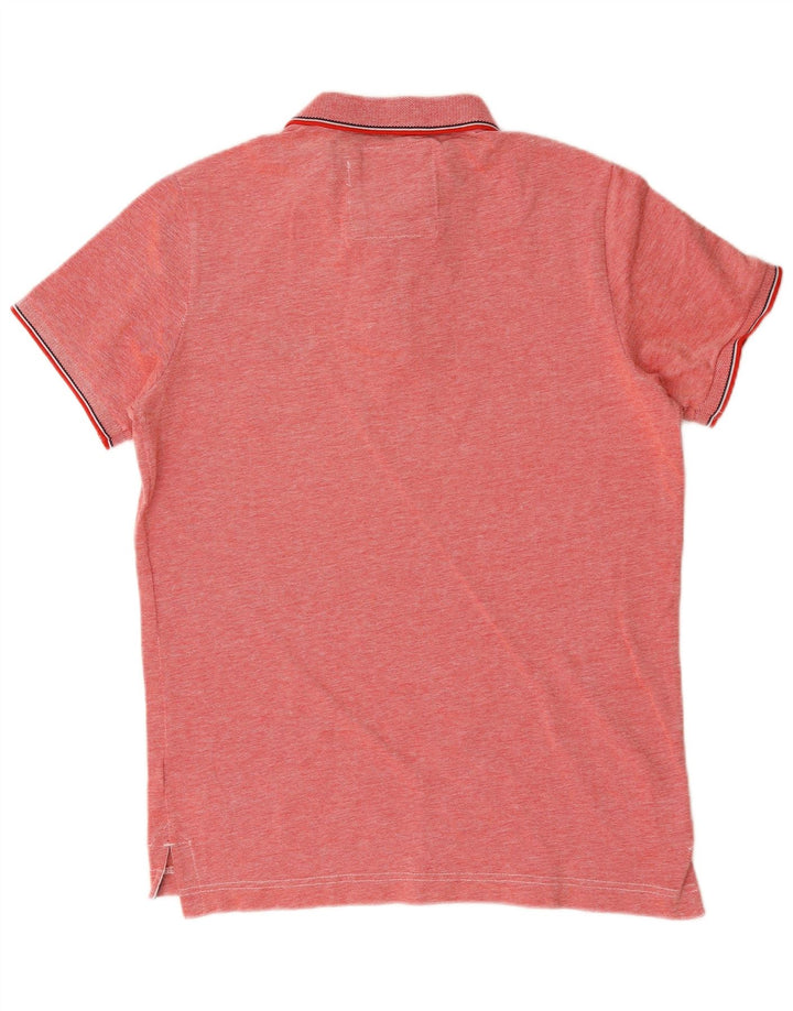 Camisa polo masculina Superdry grande algodão manchado vermelho