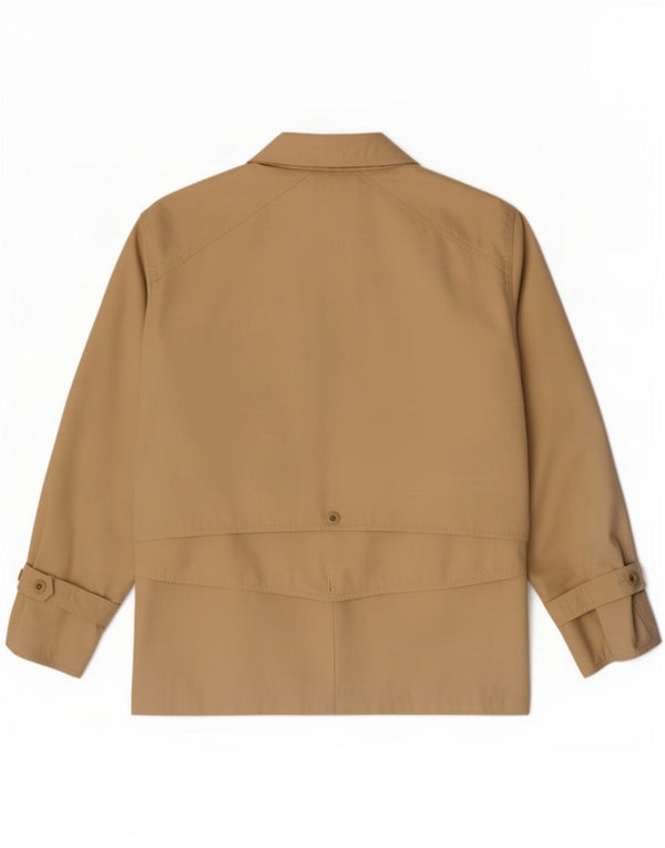 Jaqueta blazer feminina vintage com 3 botões, poliéster bege grande UE 42