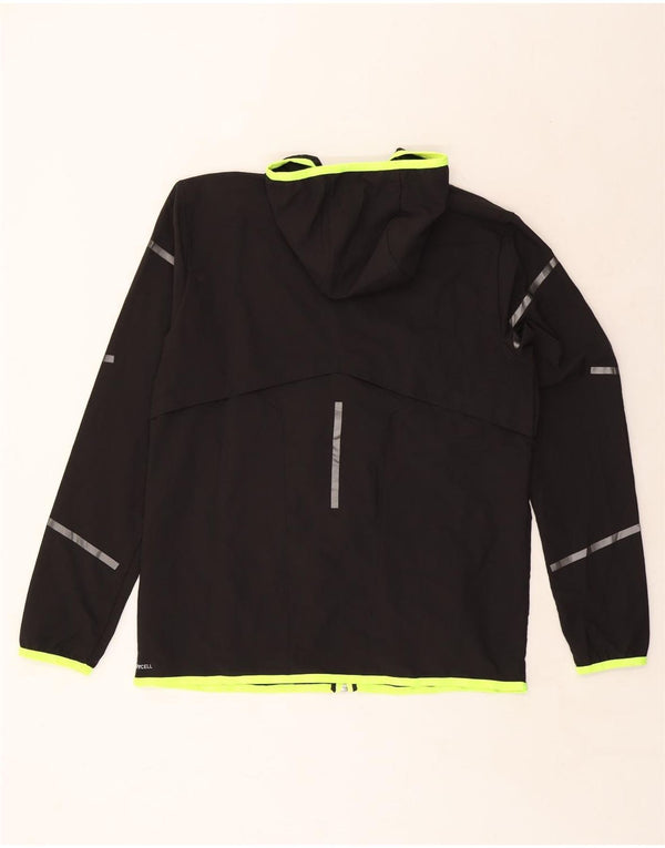 Jaqueta de chuva masculina Puma com capuz UK 40 grande nylon preto