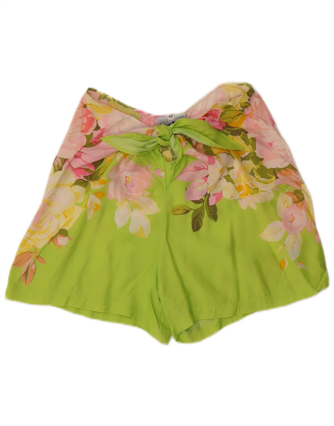 OCEANO Shorts feminino casual IT 44 médio W28 verde floral viscose