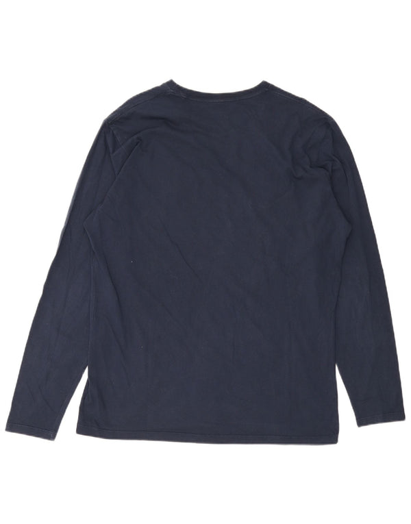 PEPE JEANS Mens Regular Fit Gráfico Top Manga Longa XL Azul Marinho Algodão
