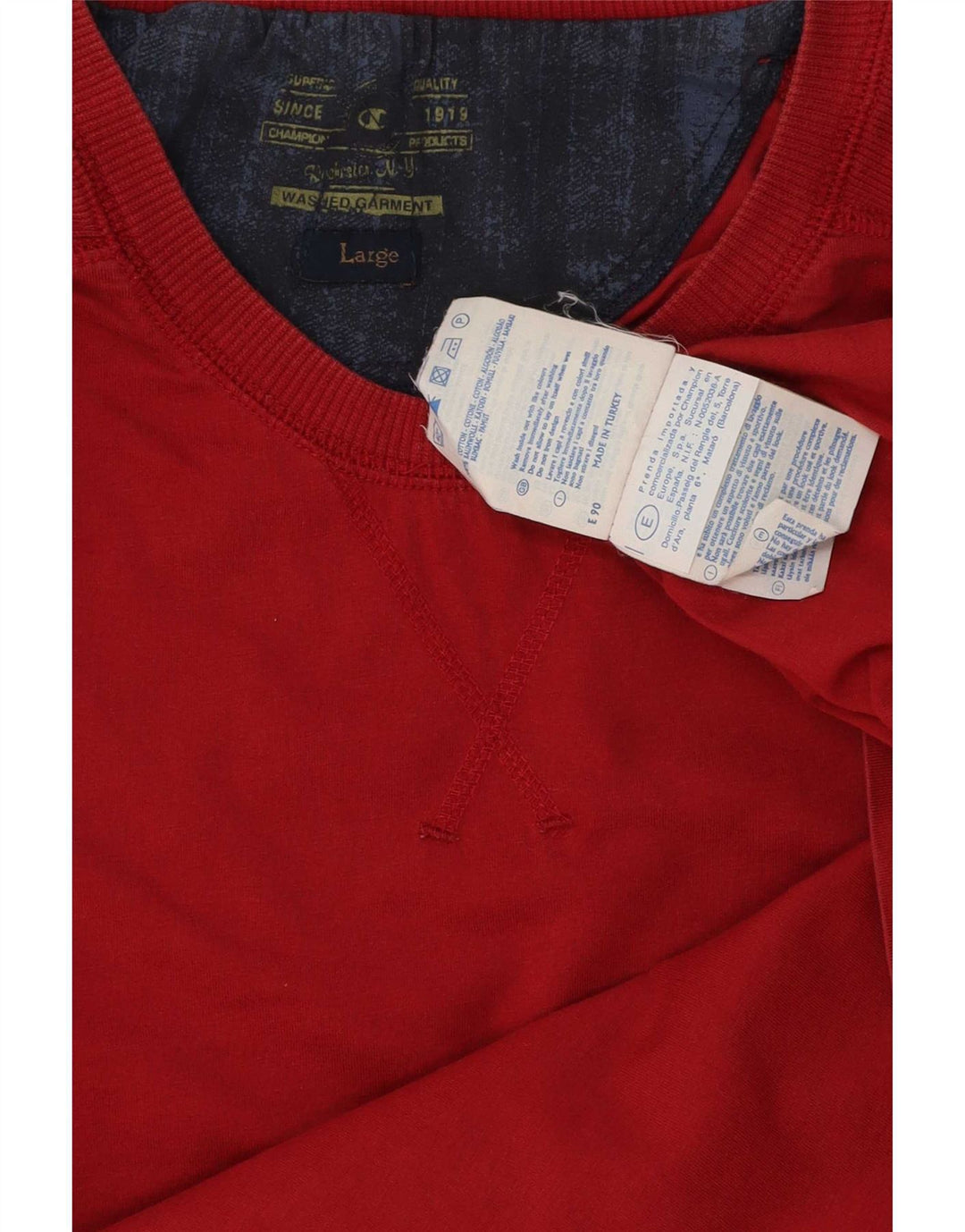 Camiseta masculina Champion grande algodão vermelho
