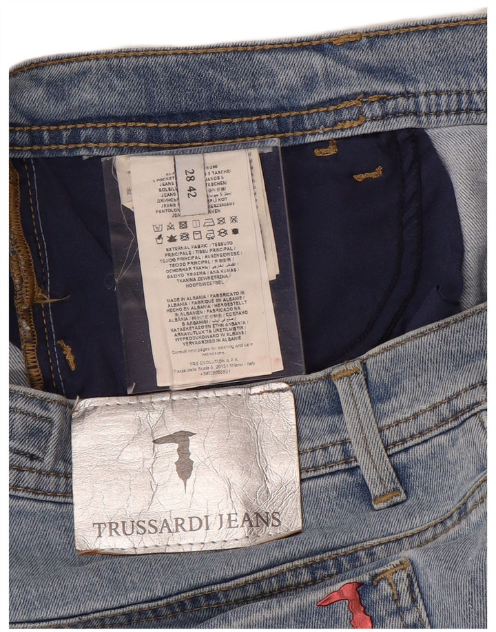 Jeans retos femininos TRUSSARDI W28 L30 azul poliéster