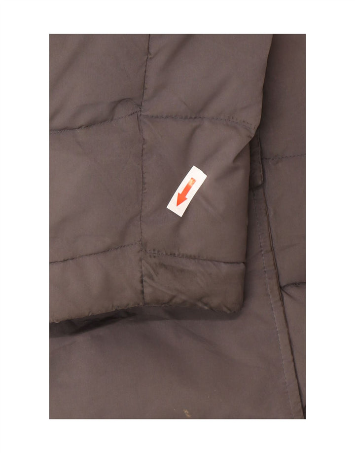 Casaco acolchoado com capuz feminino Massimo Dutti UK 40 poliéster cinza grande