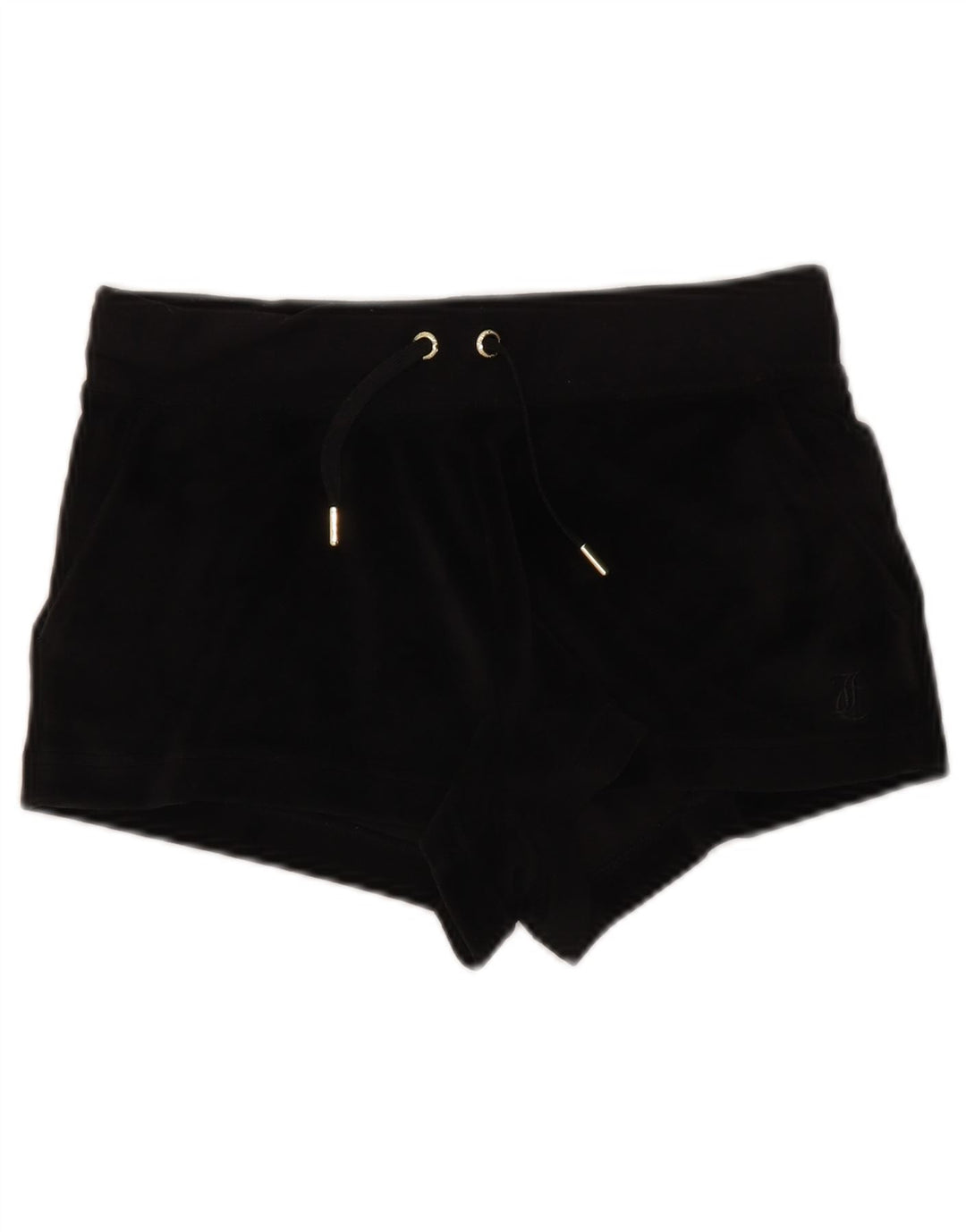Shorts esportivos femininos JUICY COUTURE UK 10 poliéster preto pequeno