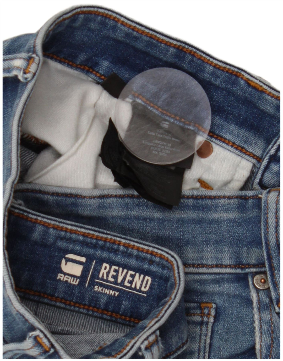 G-STAR Masculino Revend Skinny Jeans W32 L34 Azul Algodão