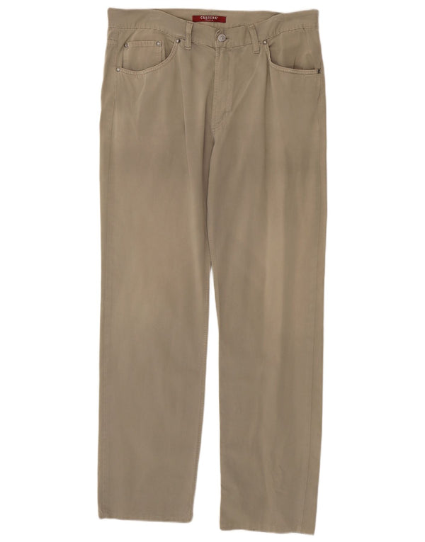 Calça Carrera masculina reta casual IT 52 XL W36 L32 algodão bege