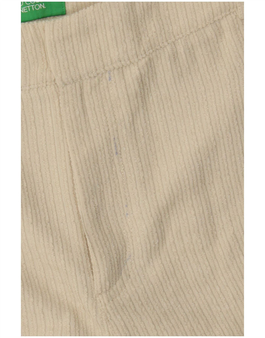 Shorts de veludo feminino Benetton UK 12 médio W28 poliéster bege
