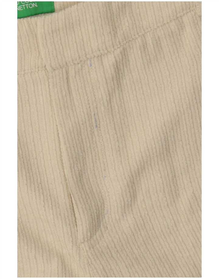 Shorts de veludo feminino Benetton UK 12 médio W28 poliéster bege