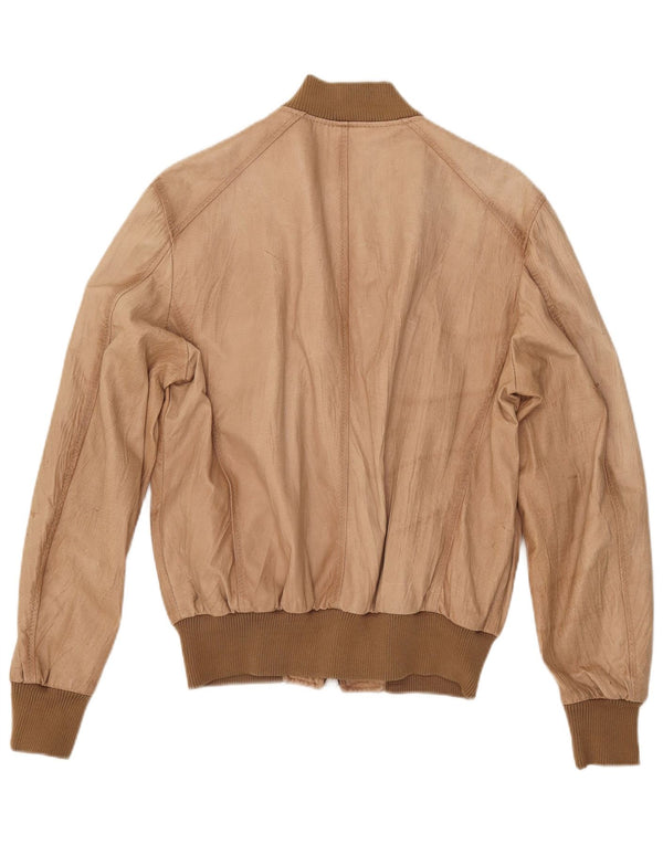 Jaqueta de couro masculina vintage IT 50 grande marrom