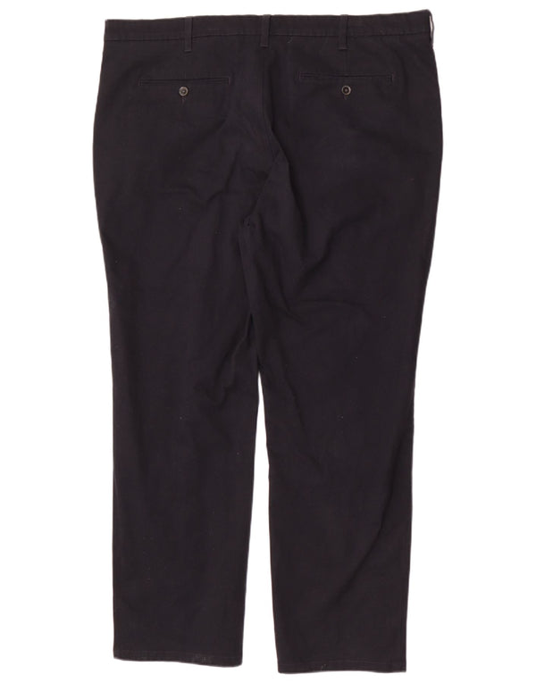 Calça chino masculina Marks & Spencer de ajuste regular W42 L31 algodão azul marinho