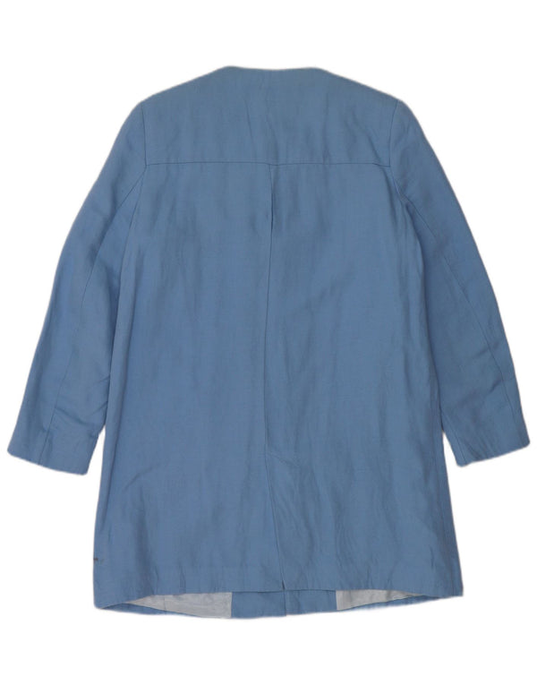 Sobretudo feminino Zara UK 12 algodão azul médio