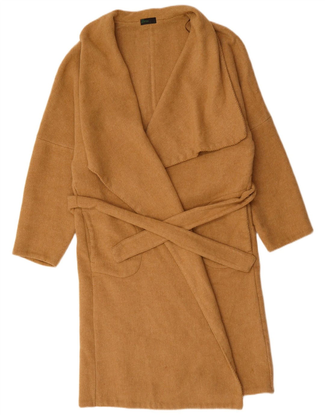 Sobretudo aberto feminino BENETTON UK 18 XL poliéster marrom